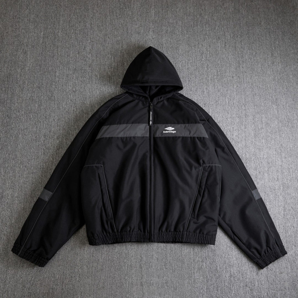 Balenciaga Men's 3b Sports Icon Ski Tracksuit Parka in Black #375922