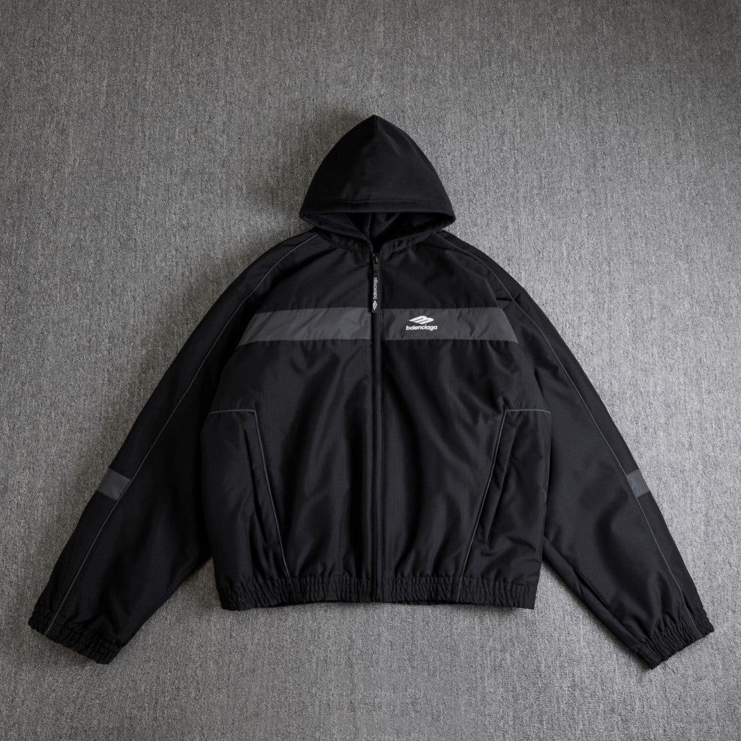 Balenciaga Men's 3b Sports Icon Ski Tracksuit Parka in Black #375922