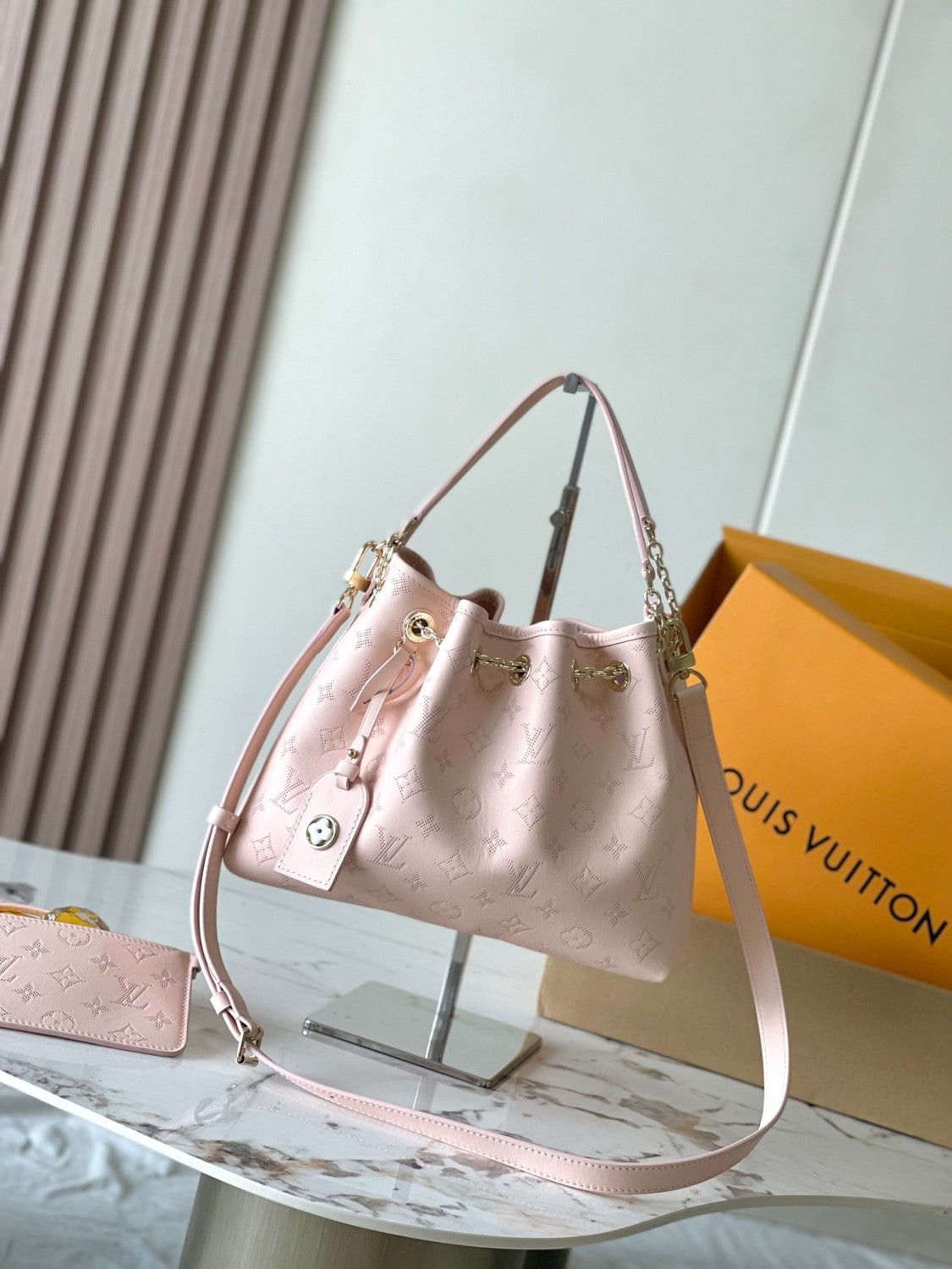 Louis Vuitton LV BUNDLE Women's Solid Color Logo Letter Print Removable Shoulder Strap Leather Single Shoulder Crossbody Tote Bag Bags #76841