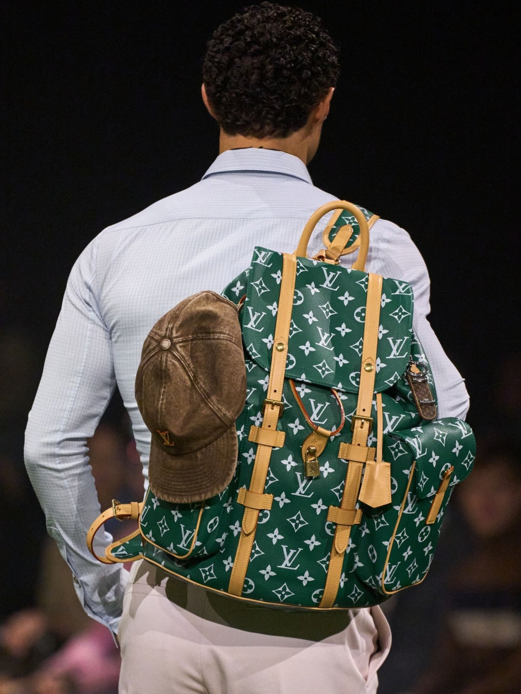 Louis Vuitton Christopher Monogram Taurillon Cow Leather Backpack Lv Men's Backpack With Floral Monogram In Blue Green And Yellow Bags #82792A