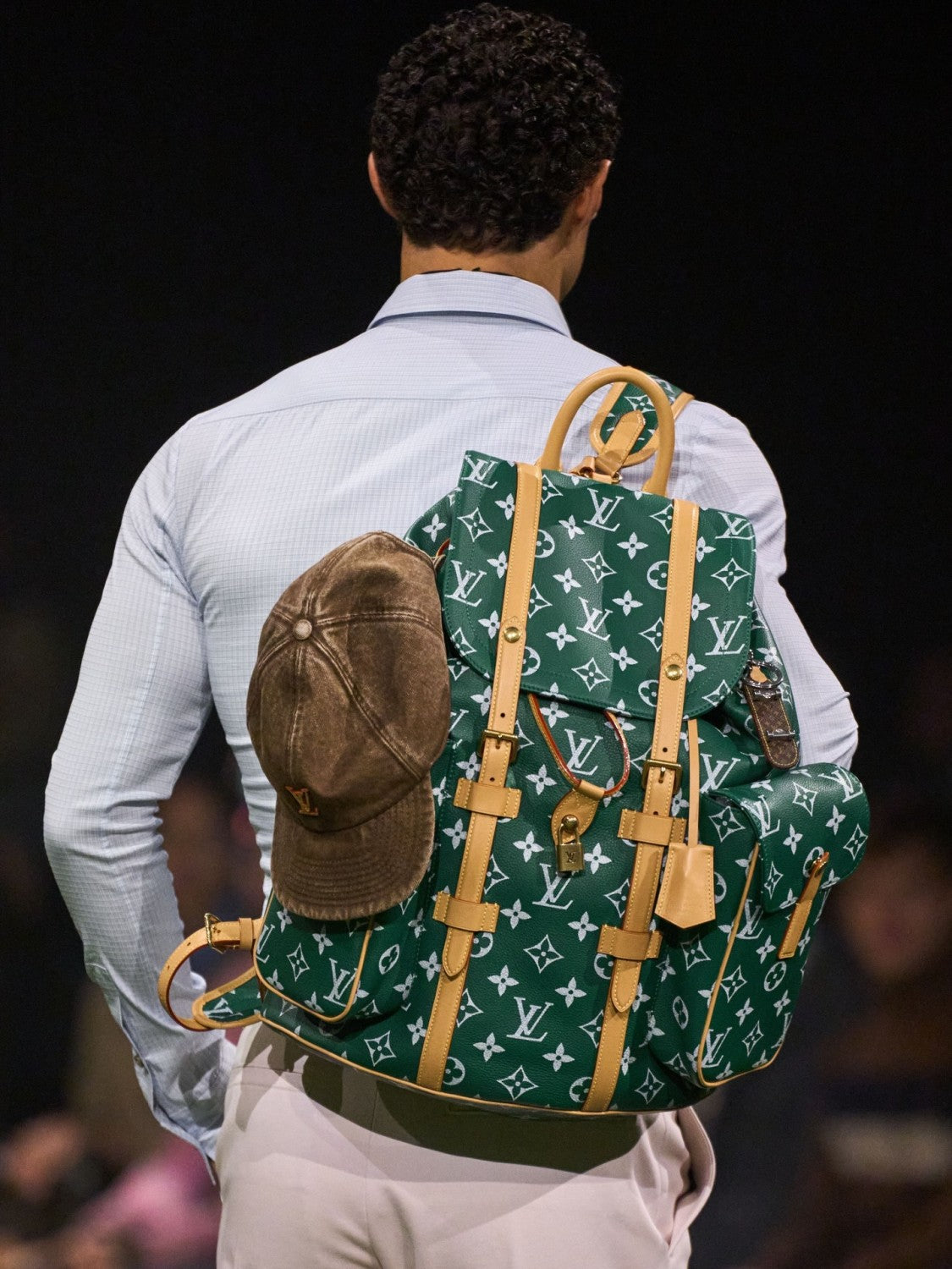 Louis Vuitton Christopher Monogram Taurillon Cow Leather Backpack Lv Men's Backpack With Floral Monogram In Blue Green And Yellow Bags #82792A
