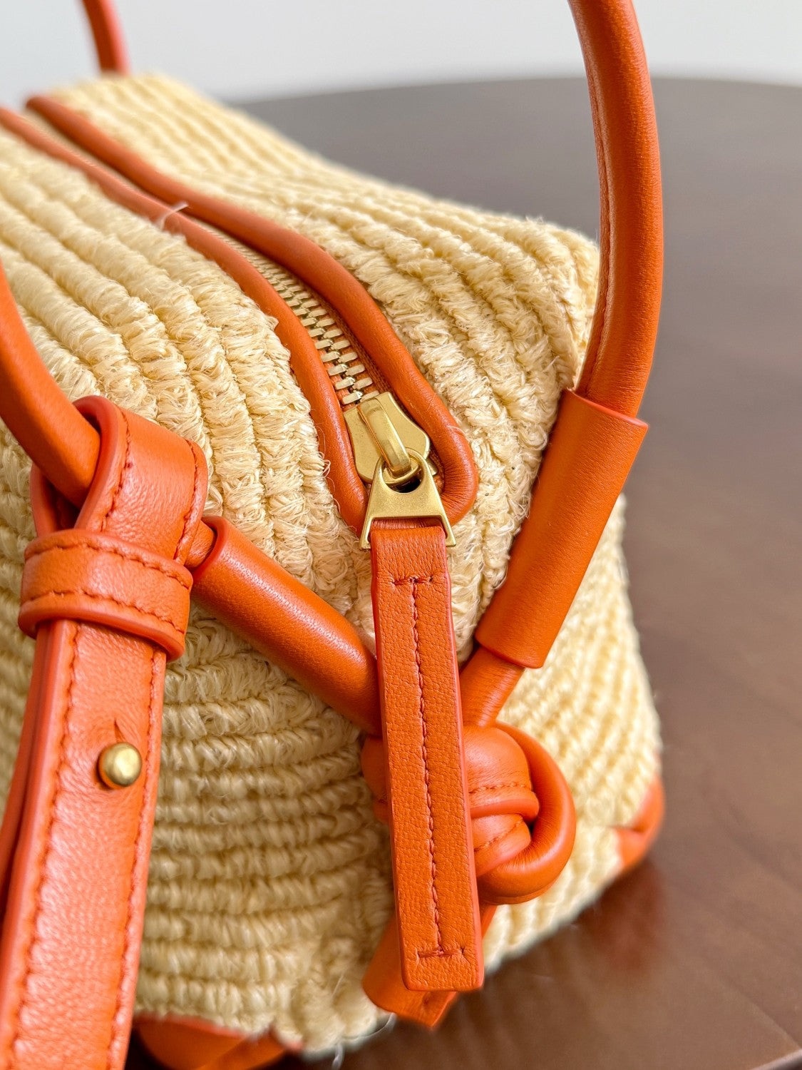 Bottega Veneta Loop Top Handle Women's Detachable Shoulder Strap Ring Handle Raffia And Leather Shoulder Bag Handbag Bags #77634