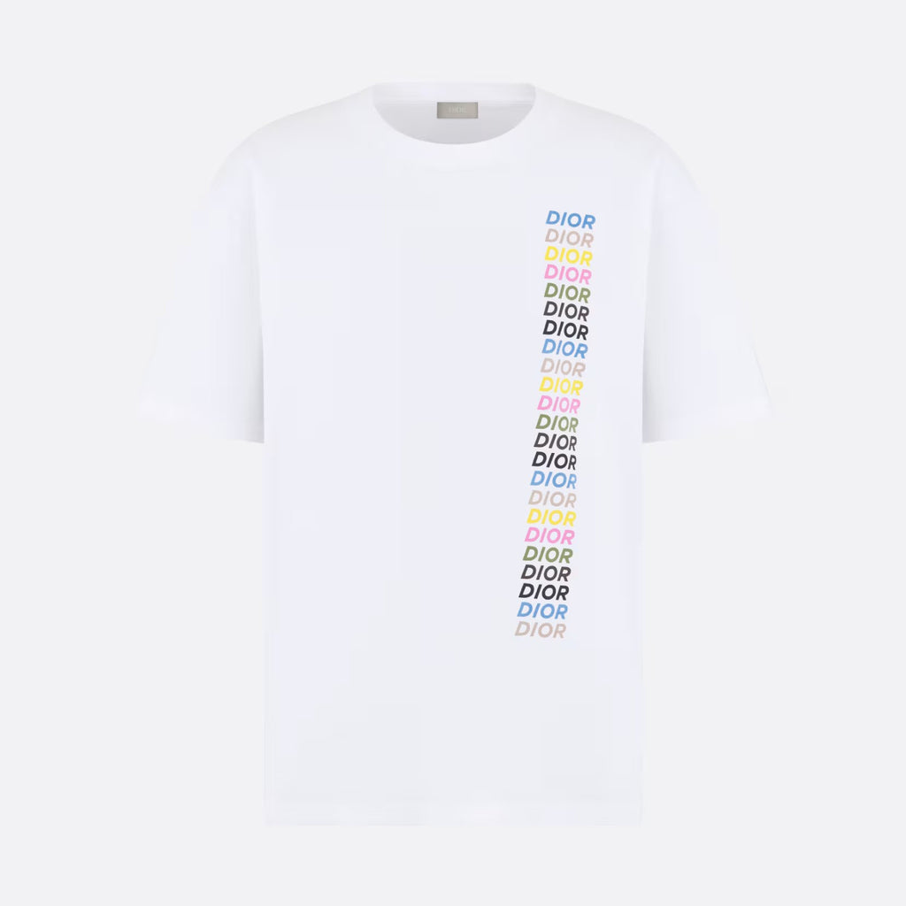 Dior Men's Summer Colorful Letter Short Sleeve Loose Fit T-Shirt #97256