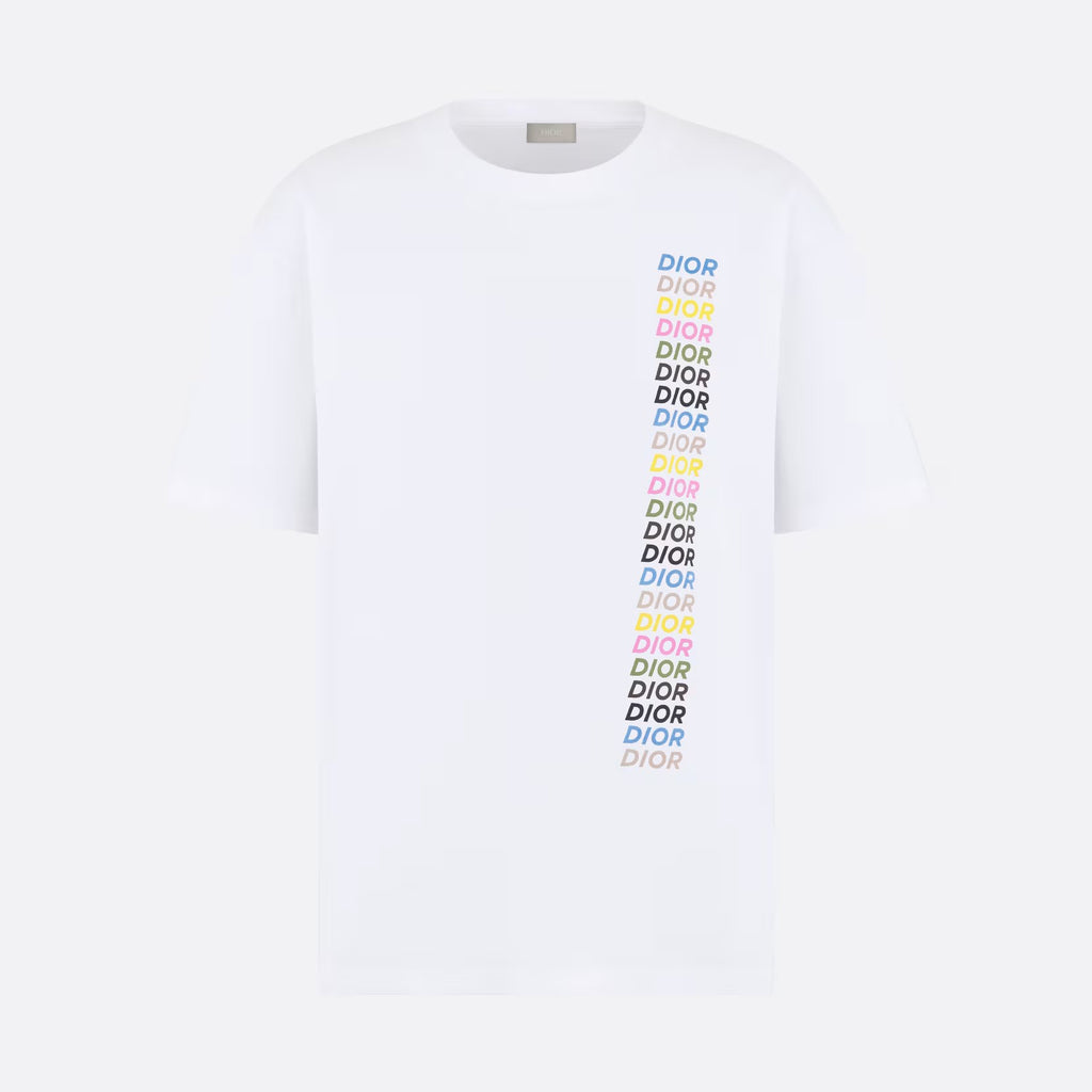 Dior Men's Summer Colorful Letter Short Sleeve Loose Fit T-Shirt #97256