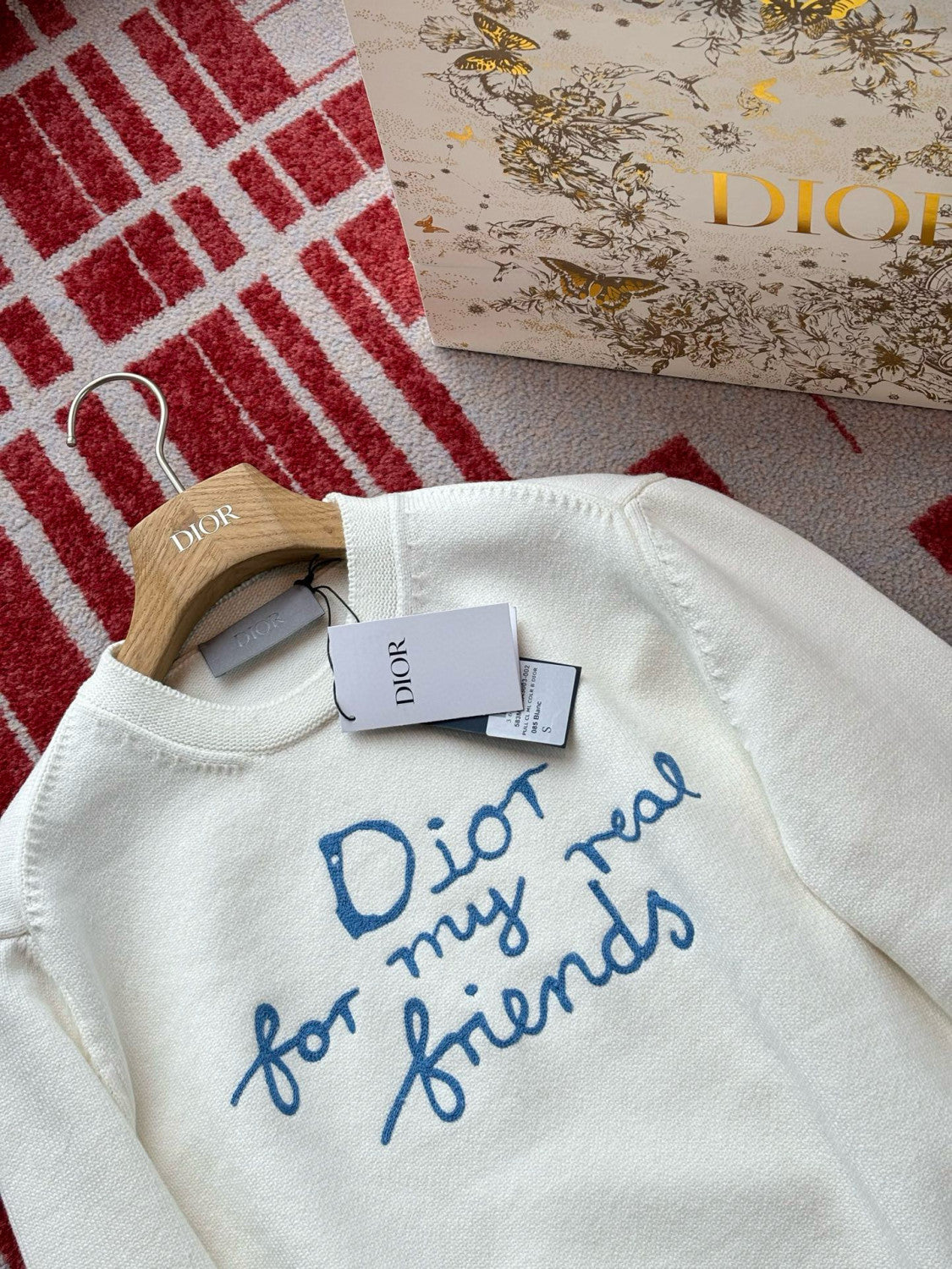 Dior Men's And Women's Spring And Autumn Solid Color Letter Print Round Neck Knit Long Sleeve Sweater #76494