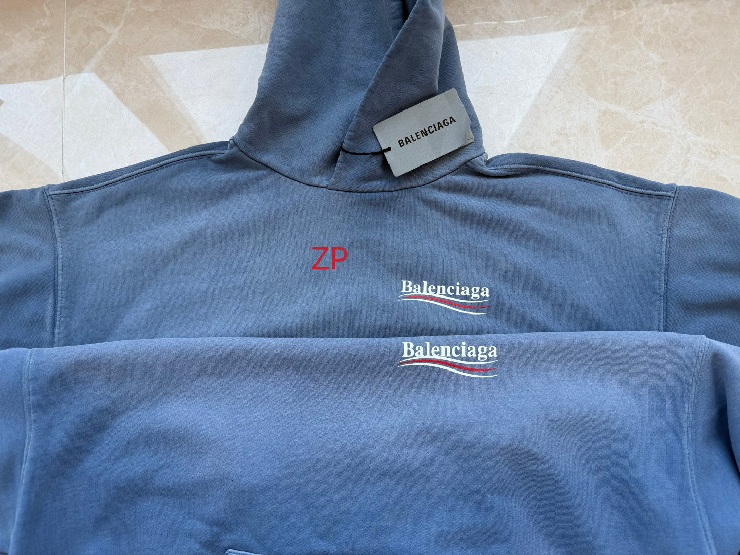 Balenciaga Men's Spring And Autumn Solid Color Washed Gradient Cotton Pullover Fitted Hooded Sweatshirt #71921