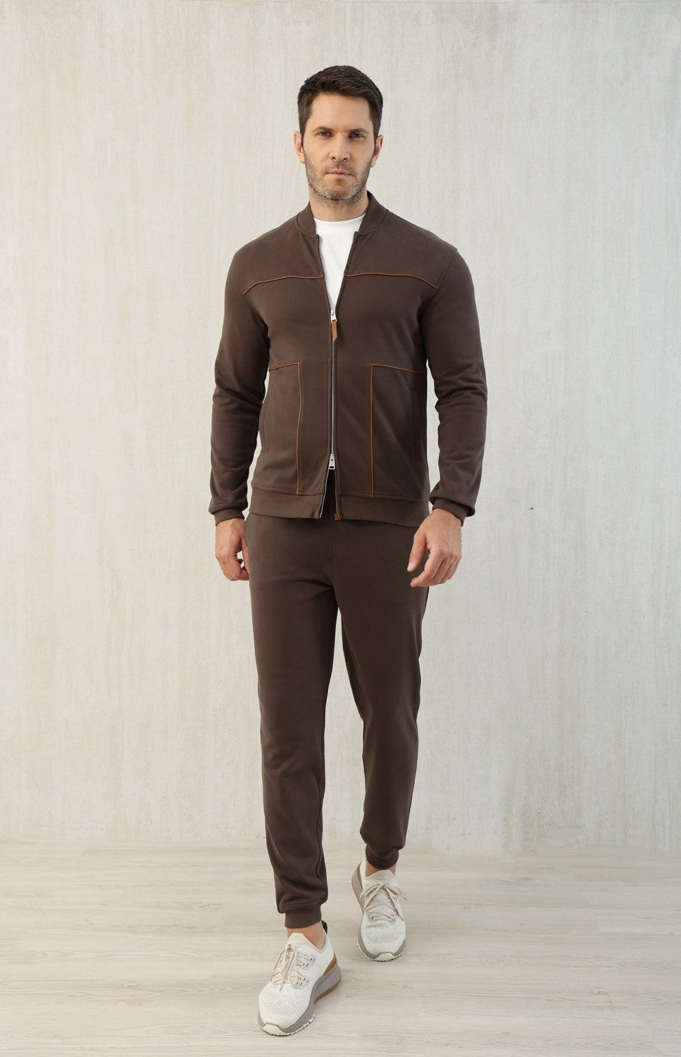 Brunello Cucinelli Men's Spring and Autumn Hooded Long Sleeve Cotton Casual Sports Sweatshirt Zipper Long Sleeve Jacket Ngvp #1766