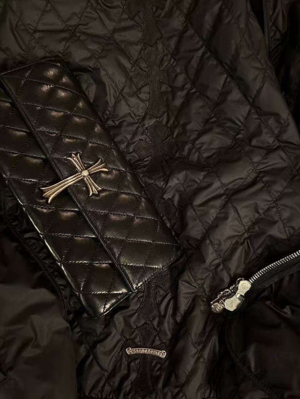 Chrome Hearts Diamond-patterned Black Crossbody Clutch Evening Bag Retro High-street Fashion Wallet Bags #195951