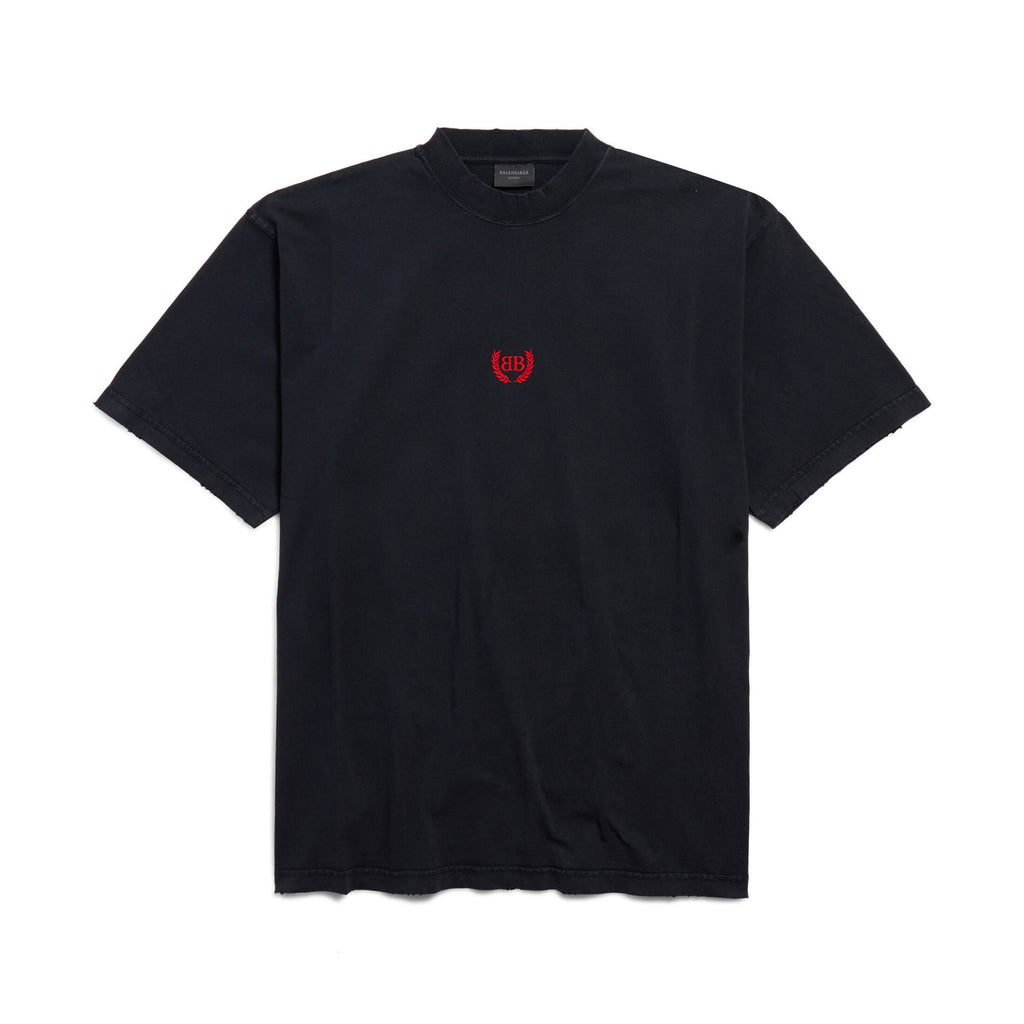 Balenciaga Men's Summer Embroidery Pattern Printed Solid Color Round Neck Short Sleeve T-Shirt #75953