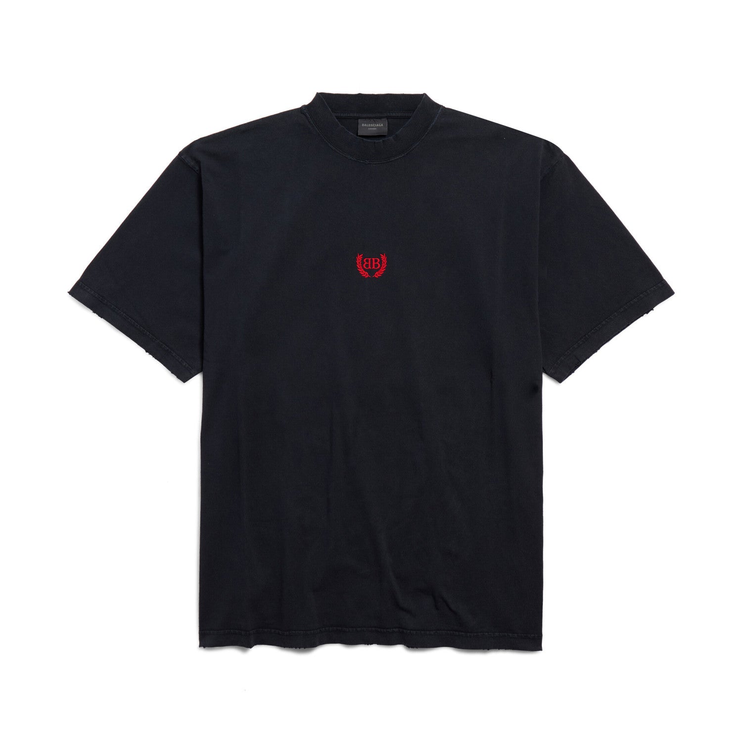 Balenciaga Men's Summer Embroidery Pattern Printed Solid Color Round Neck Short Sleeve T-Shirt #75953