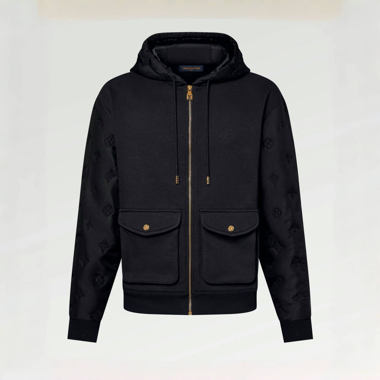 Louis Vuitton Men's Spring/Fall Fashion Casual Solid Color Hooded Zipper Long Sleeve Jacket #78761