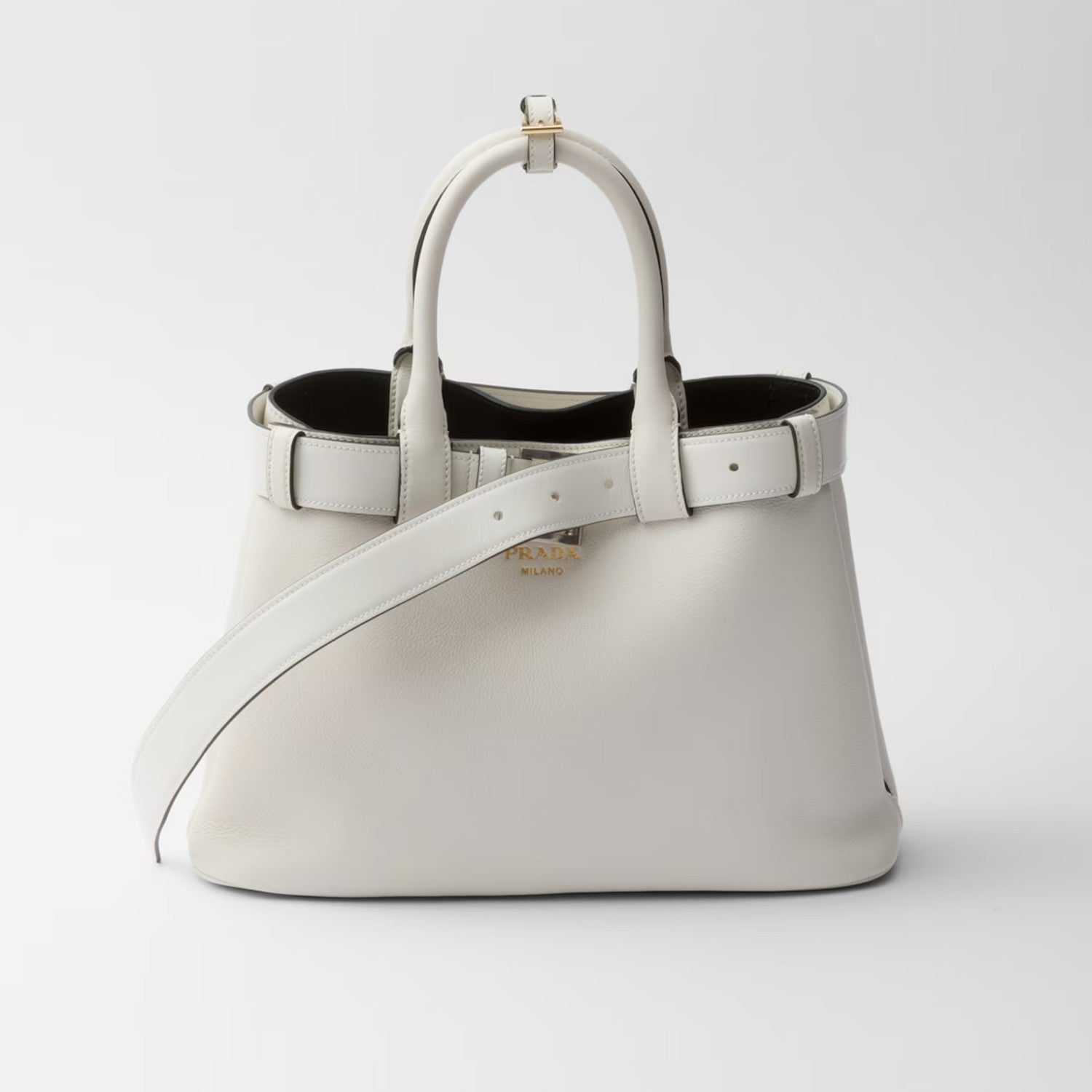 Prada Men's And Women's Buckle Leather Drawstring Handbag Large And Small Collection Fashion Trend Bag Bags 1BA434_2CY9_F03BH_V_OBO #76655