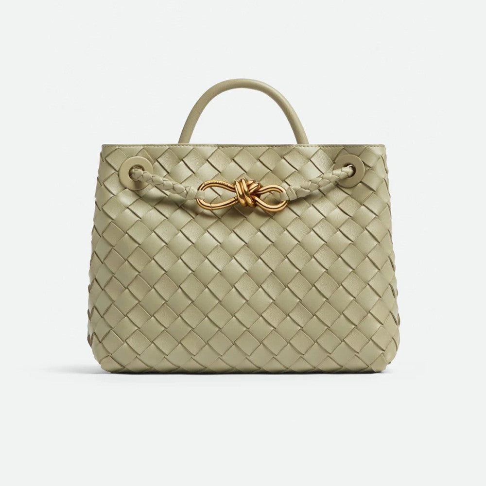 Bottega Veneta Andiamo Leather Woven Square Crossbody Bag Elegant Casual Handbag #194707