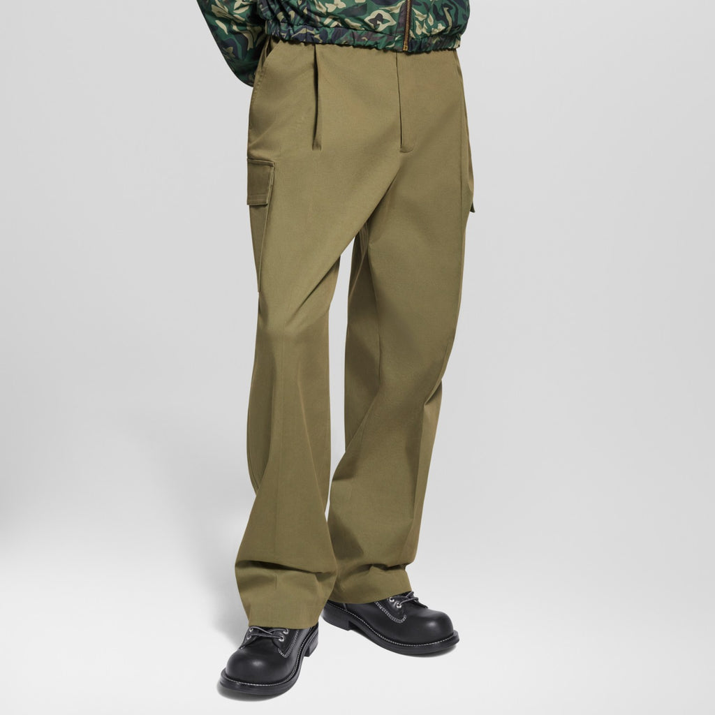 Louis Vuitton Men's Spring/Fall Fashion Casual Solid Color Cotton Twill Workwear Pants With Embroidery Pants #78875