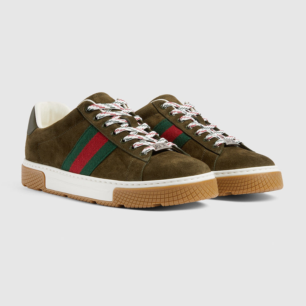 GUCCI Men's Gucci Ace sneaker with Web suede #337178