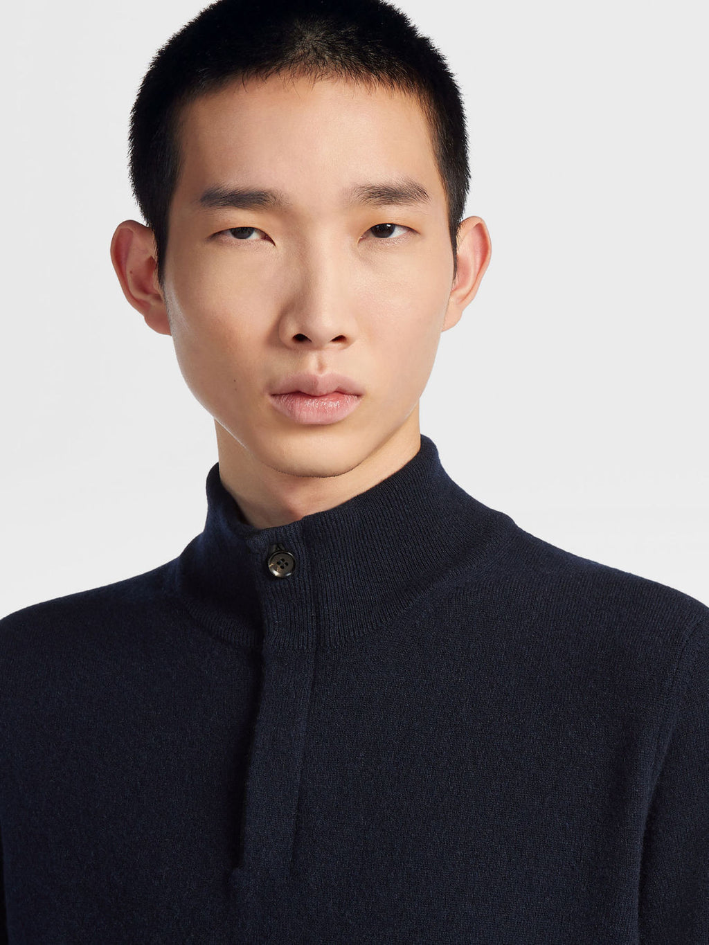 Ermenegildo Zegna Deep Foliage Mélange Color Oasi Cashmere Zipper Penguin Collar Sweater Men's Luxury Knitted Sweater Autumn And Winter Bottom Warm Fashion Trend Knitting Ngvp #2451