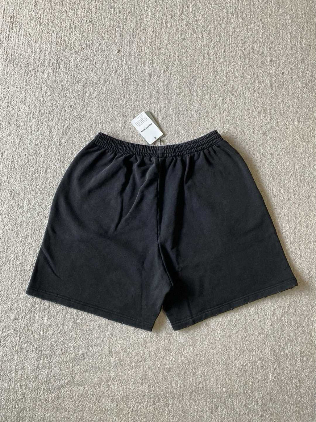 Balenciaga Men's Summer Embroidery Pattern Print Solid Color Stretch Waist Tie Cotton Casual Shorts #75954