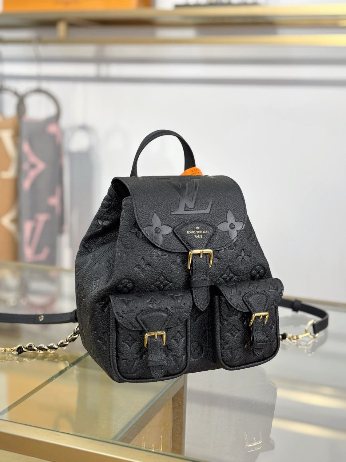 Louis Vuitton Dream Series Backpack Bag Black With Gradient Watercolour And Embossed Monogram Pattern Mini Backpack  Bags #82965A