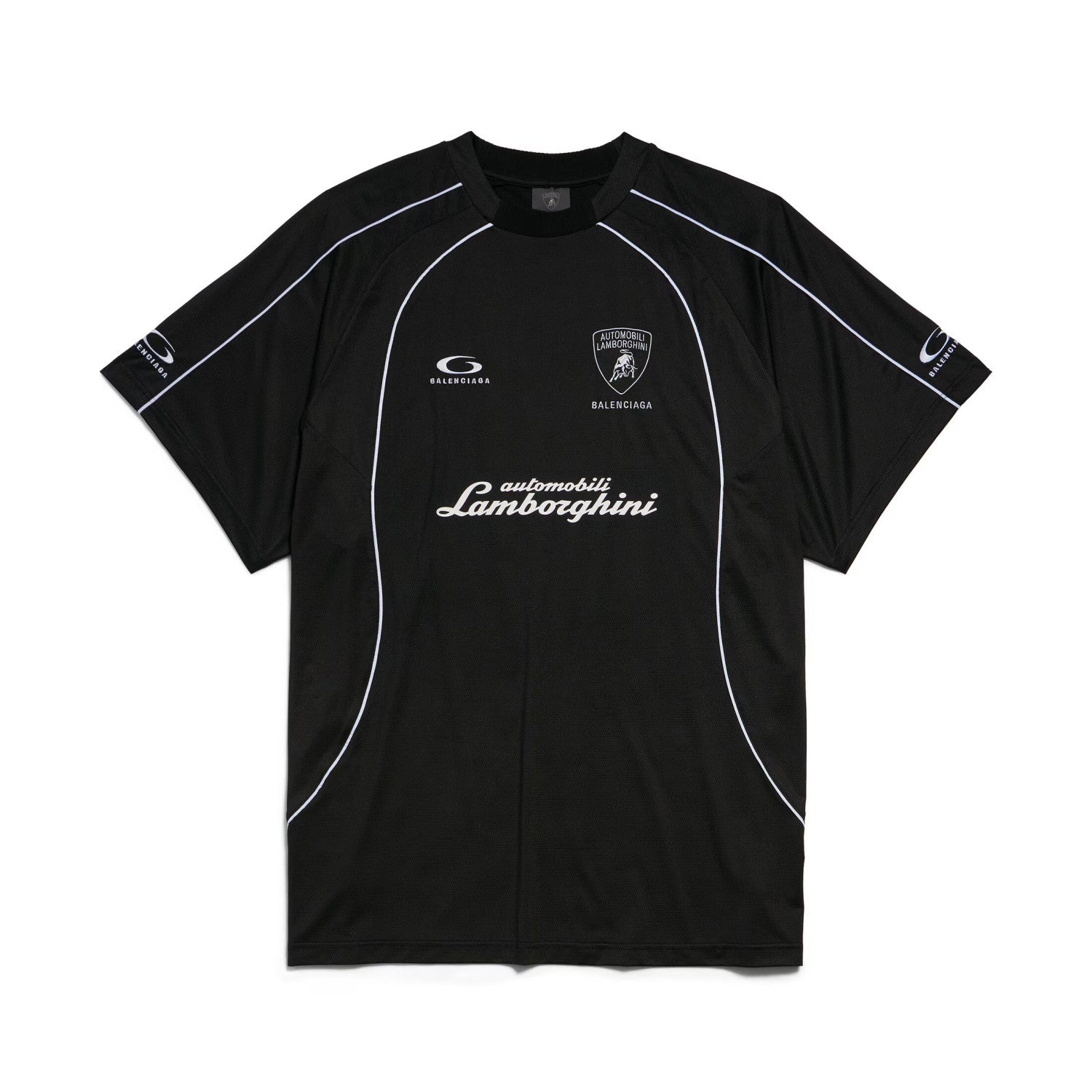 Balenciaga I Automobili Lamborghini Oversized Soccer Men's Summer Short Sleeved T-shirt In Black Mesh Jersey Casual Shorts Set Suit #77457