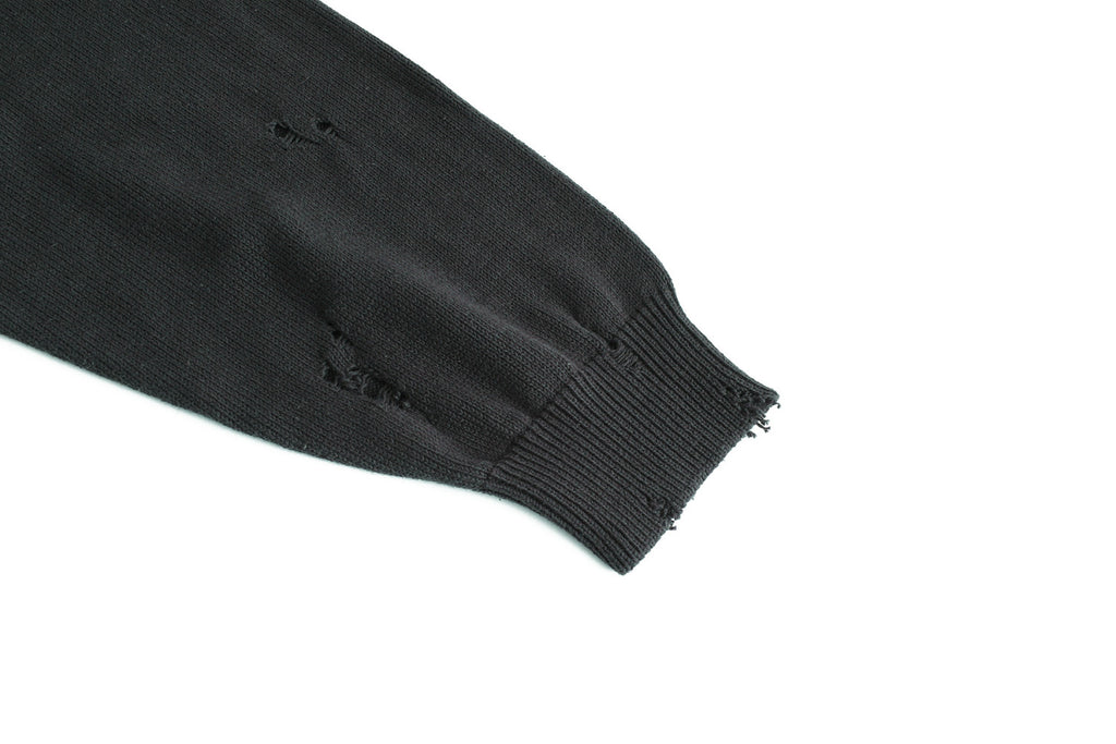 Maison Mihara Yasuhiro Spring/summer Fashion Casual Solid Color Hooded Zipper Embroidered Oversized Relaxed Patchwork Long Sleeve Knit Sweater Jacket #79498
