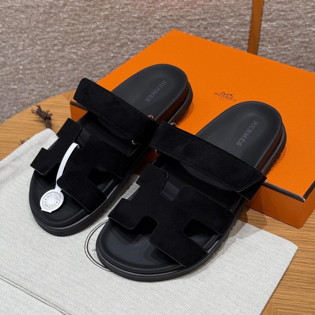 Hermes Women's Autumn and Winter Pure Color Suede Leather Casual Fashion Sandal Mop Shoes #77294