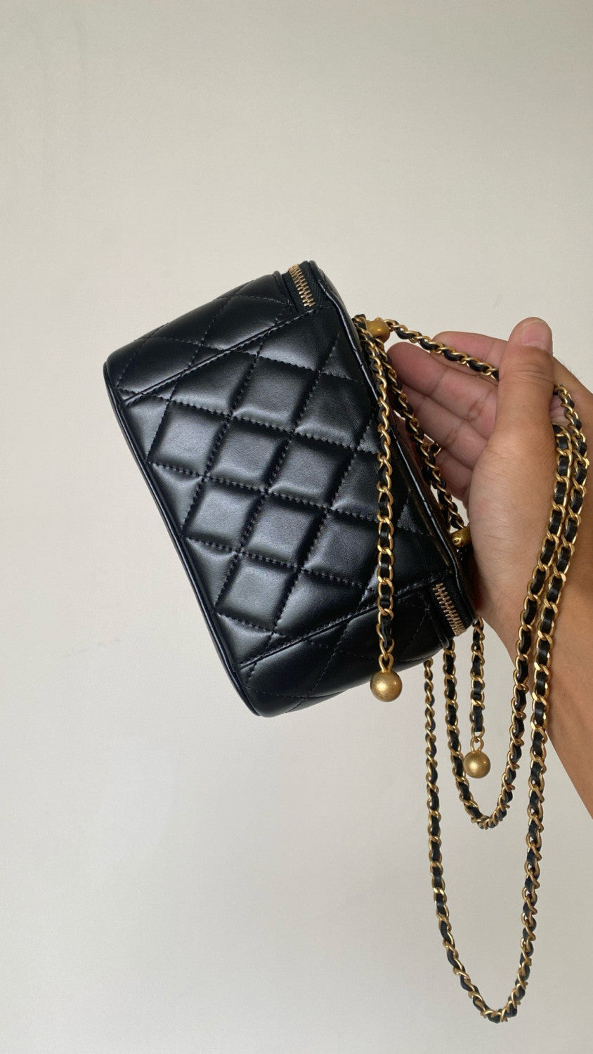 Chanel Women's Classic Fashion Solid Color Logo Sand Gold Buckle Zipper Chain Shoulder Bag Crossbody Bag Bags#78225