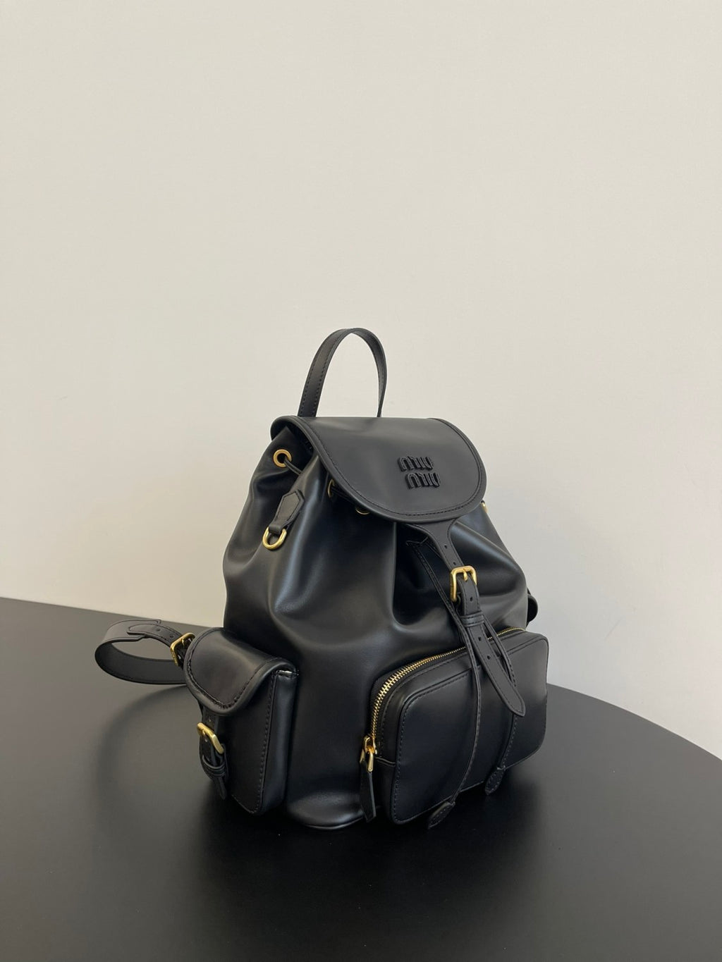MiuMiu Women's Solid Color Leather Canvas Shoulder Bags Backpacks Bag #75842