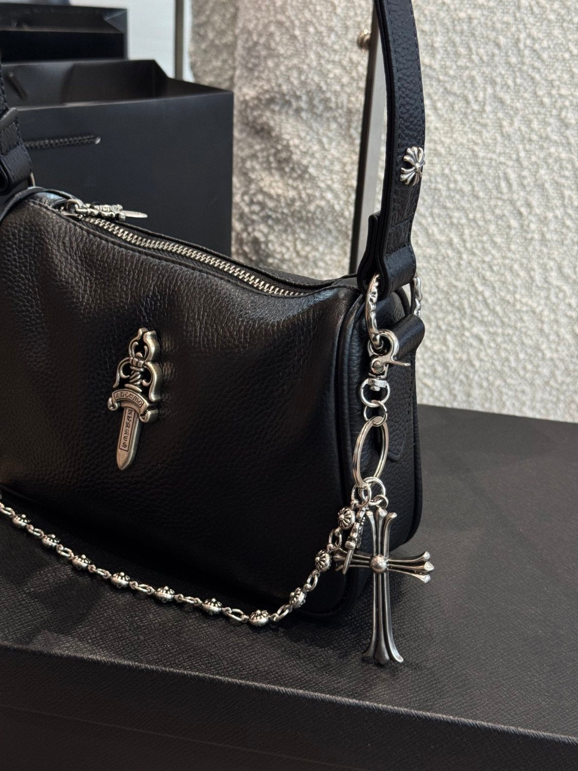Chrome Hearts Women's Solid Silver Accent Tote Underarm Shoulder Bag Bags #75647