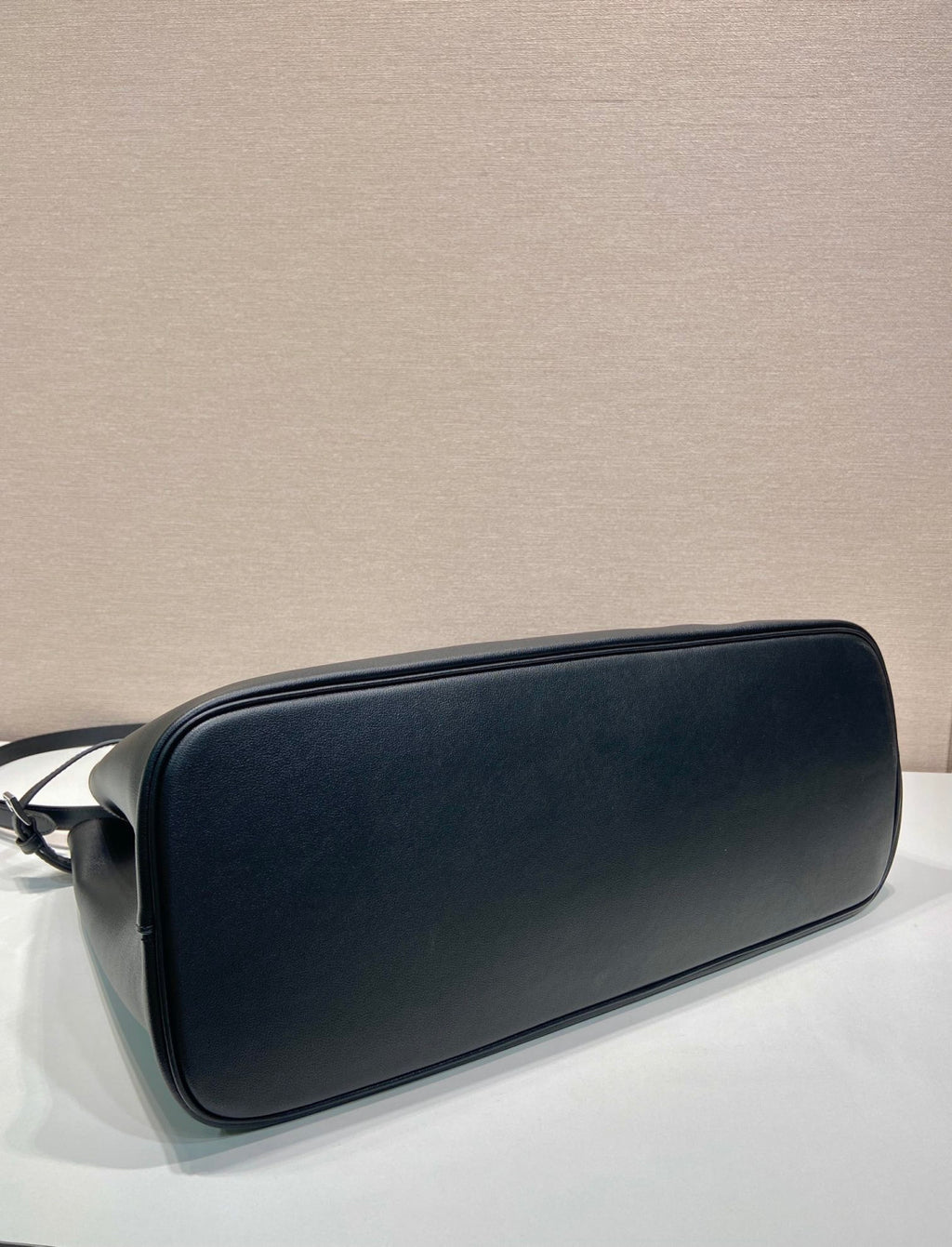 PRADA Black Prada Buckle Leather Bag With Belt #334235