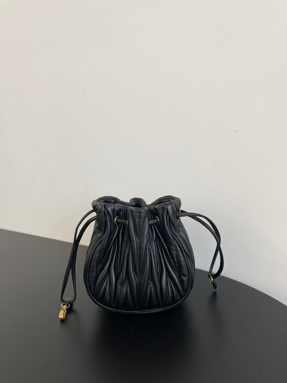 MiuMiu Black Matelassé Nappa Leather Pouch #334669