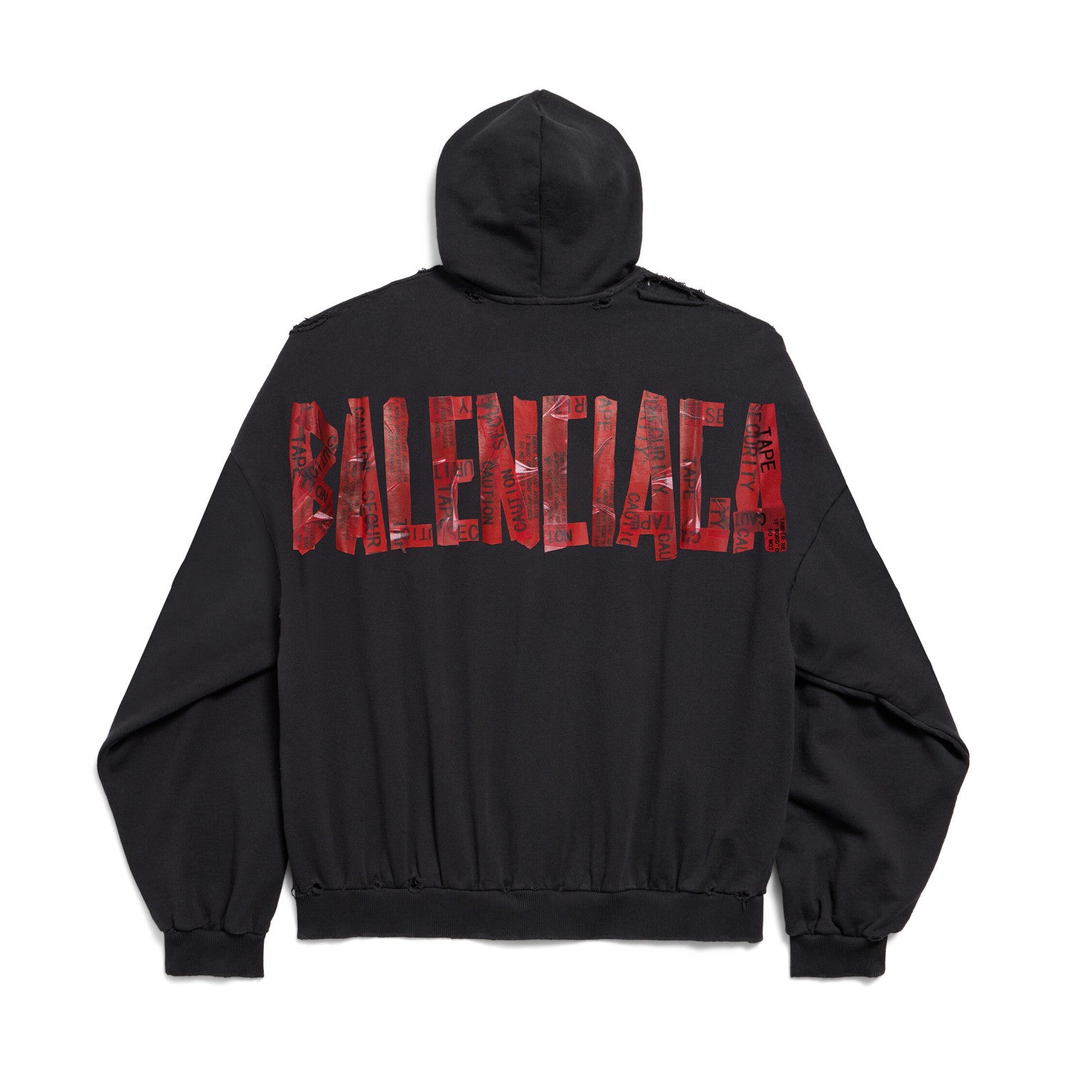 Balenciaga Men's Spring and Autumn Solid Color Alphabet Tape Print Hooded Zipper Long Sleeve Jacket #76579