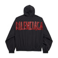 Balenciaga Men's Spring and Autumn Solid Color Alphabet Tape Print Hooded Zipper Long Sleeve Jacket #76579