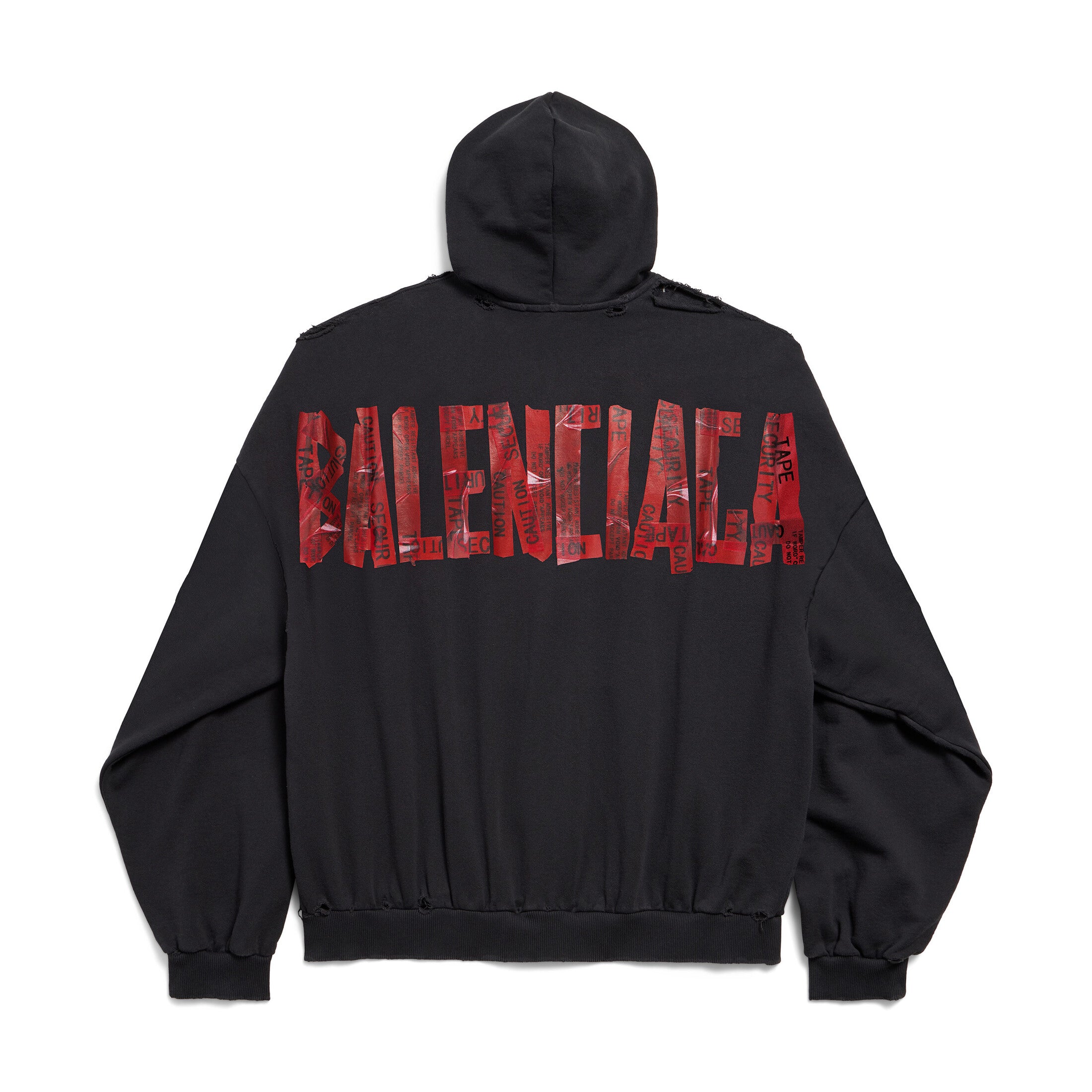 Balenciaga Men's Spring and Autumn Solid Color Alphabet Tape Print Hooded Zipper Long Sleeve Jacket #76579