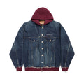 Balenciaga PATCHED  Men's And Women's  Spring/Fall Fashion Contrast Color Hooded Single Breasted Button-Up Embroidered Denim Jacket #78995
