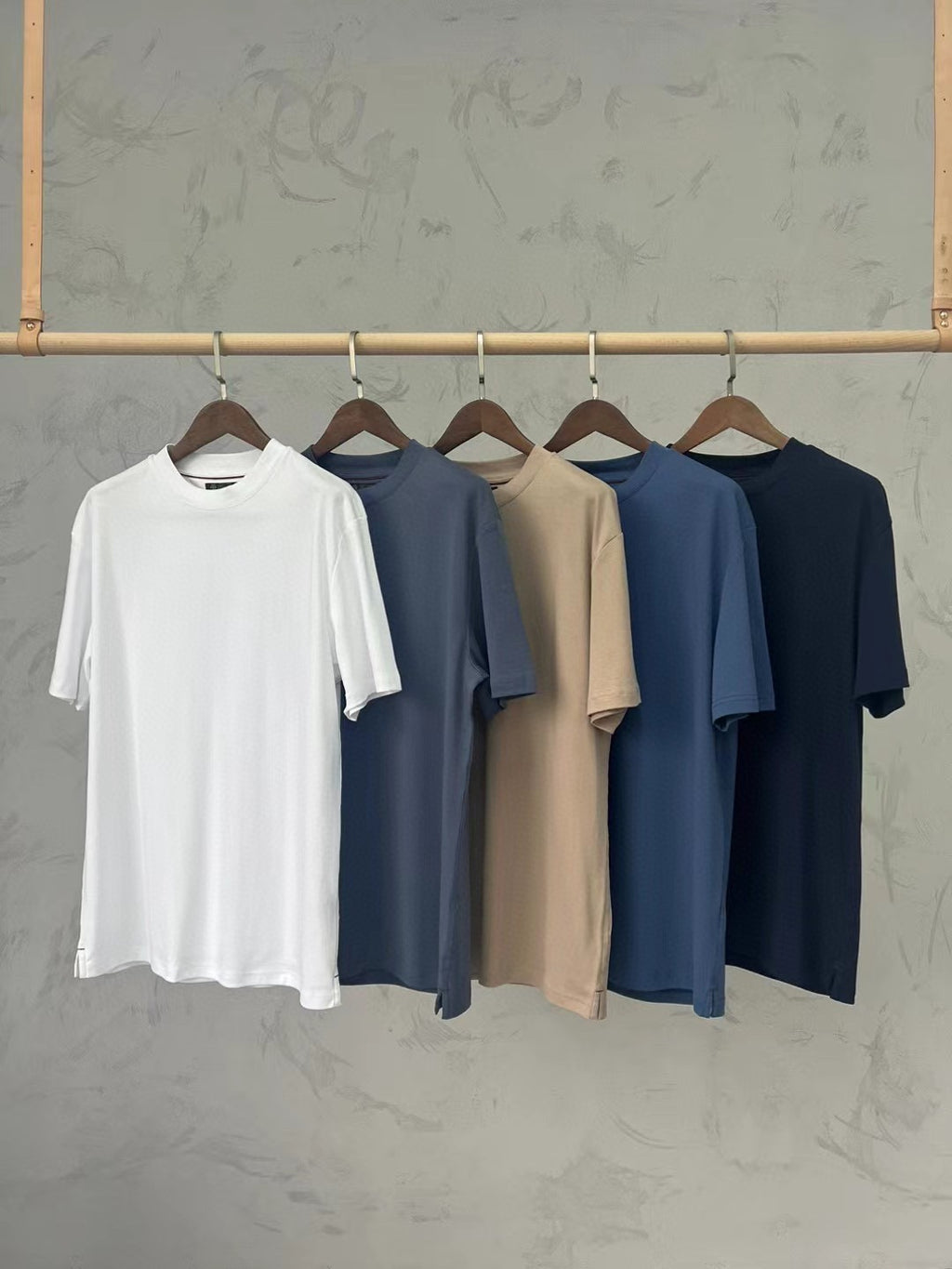 Loro Piana Men's Summer Solid Color Casual Fashion Round Neck Cotton Short Sleeve T-Shirt #98734
