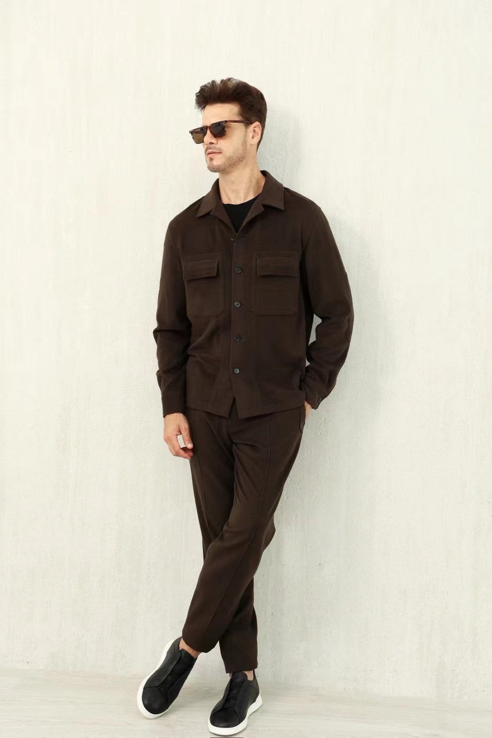 Ermenegildo Zegna Men's Fall/Winter Wool Blend Solid Color Mid-Rise Casual Straight-Leg Drawstring Sweatpants Ngvp #2517
