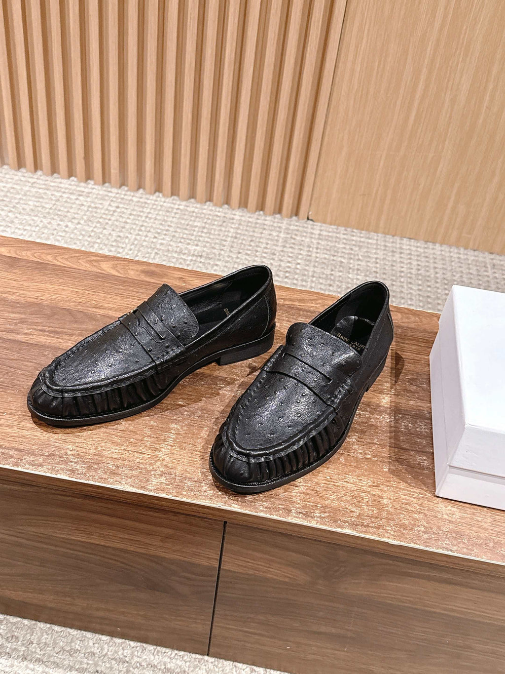 Saint Laurent Yves Men's Pleated Loafers #379880