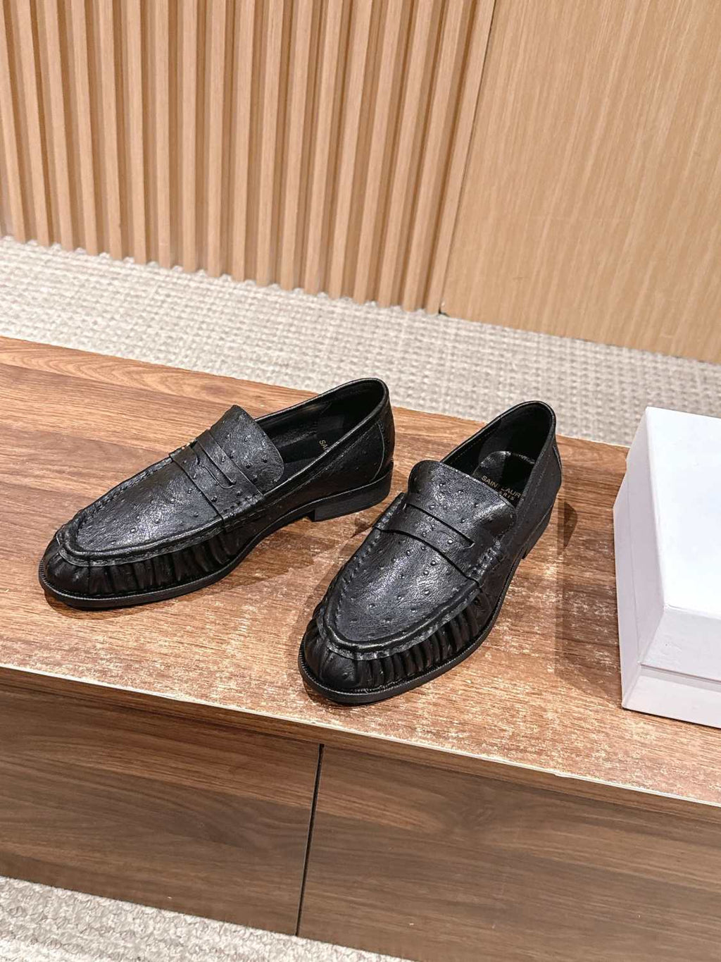 Saint Laurent Yves Men's Pleated Loafers #379880