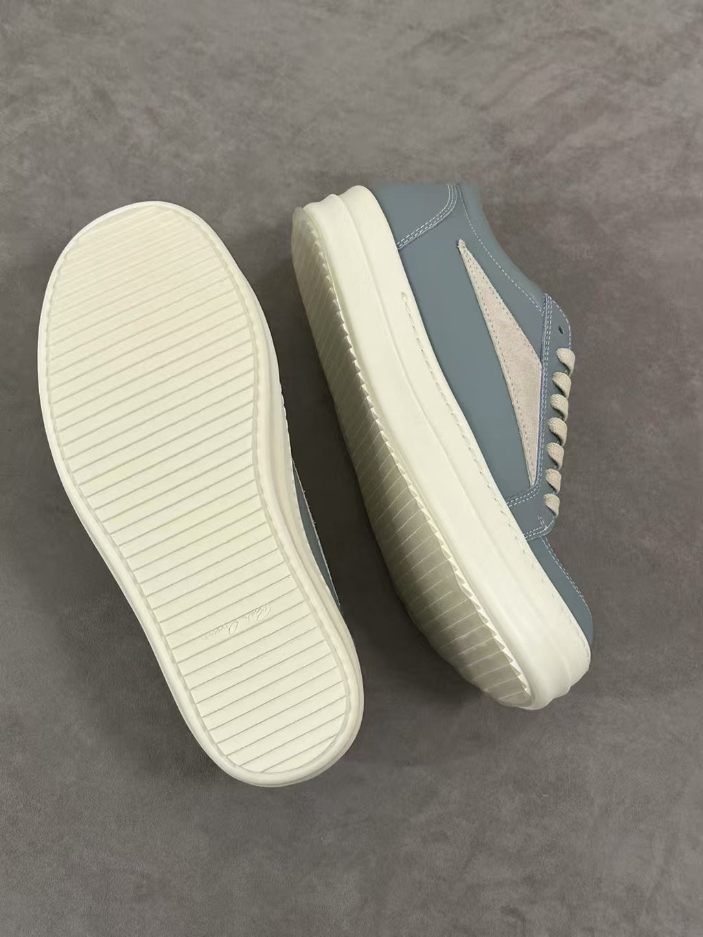 Rick Owens Men's And Women's Spring/Fall Fashion Casual Round Toe Lace Up Color Block Flat Low Top Sneakers Shoes #79449