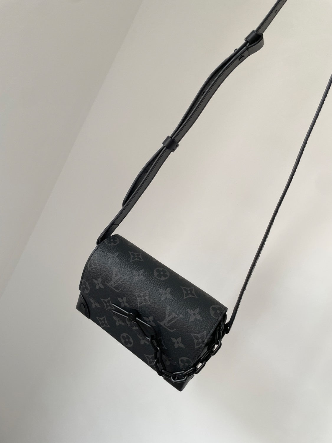 Louis Vuitton Lv Mini Box Bag Steamer Mini Handbag. Monogram Eclipse Canvas Chain Shoulder Bag Fashionable Casual Men's Crossbody Male Bag M81783 #195921