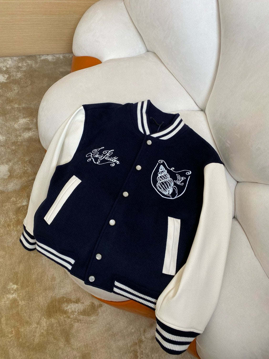 Louis Vuitton Men's Spring and Autumn Nautical Logo Embroidery Single Breasted Long Sleeve Baseball Jacket #72514
