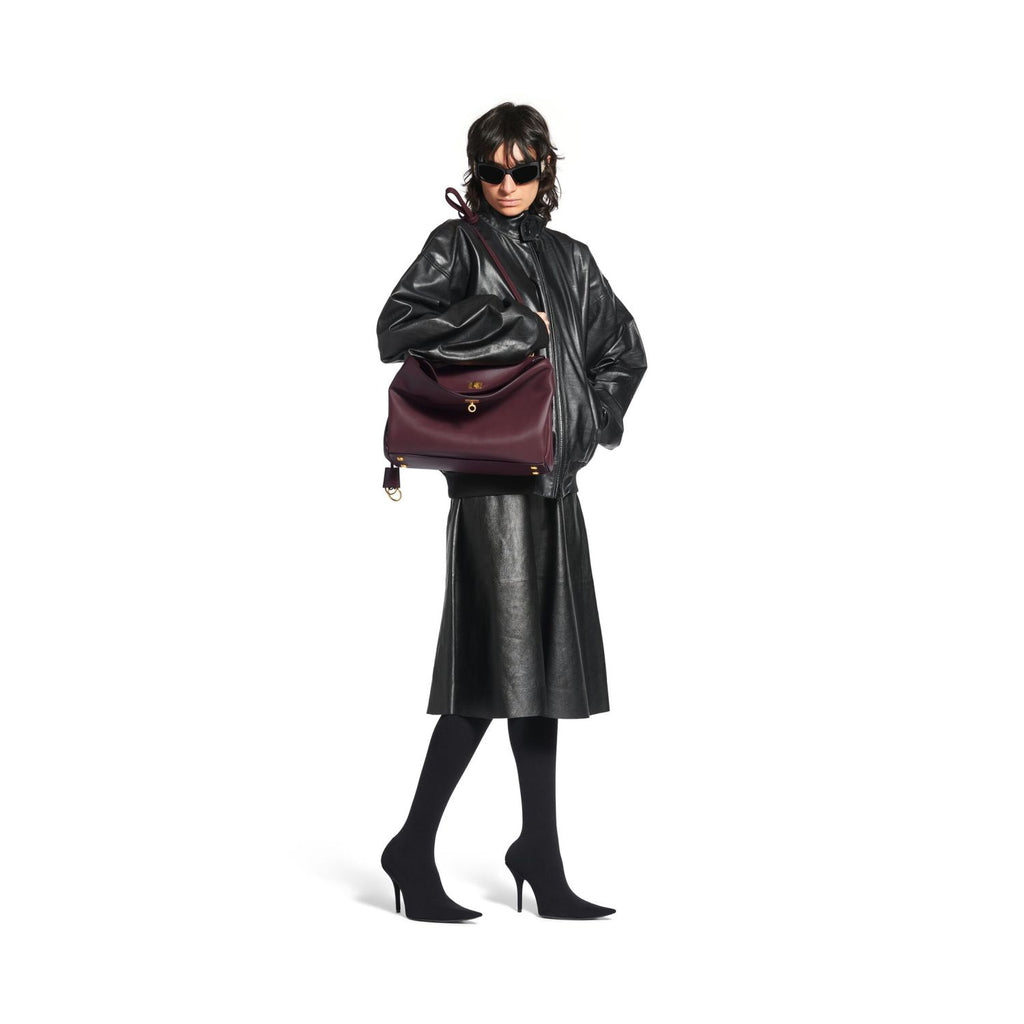 Balenciaga Women's Fashion Rodeo Medium Handbag Casual Pure Color Cowhide Leather Shoulder Crossbody Bags Bags 7897722AA4U1000 Ngvp #9916