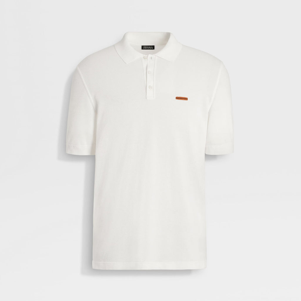 Ermenegildo Zegna Men's Summer Solid Color Breathable Beaded Cotton Fabric Polo Neck Short Sleeve T-Shirt #76929