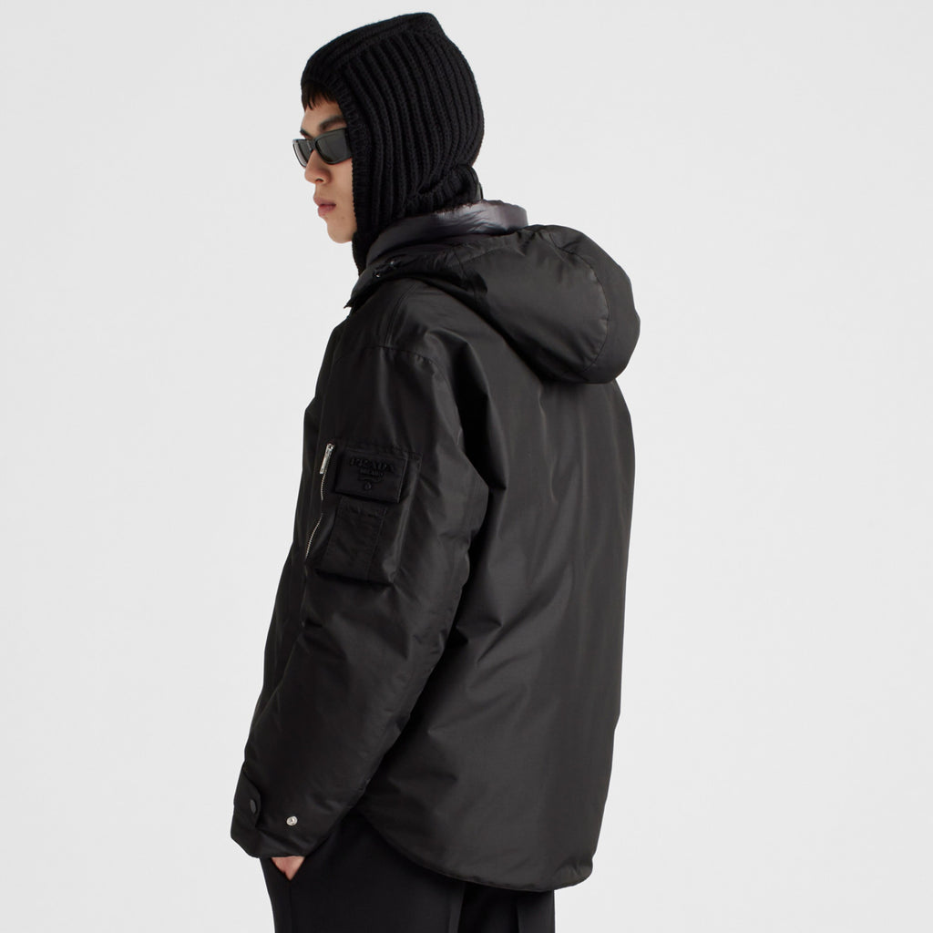 Prada Men's Fall/winter Fashion Casual Solid Color Hooded Zipper Single Button Windproof Down Jacket #79565