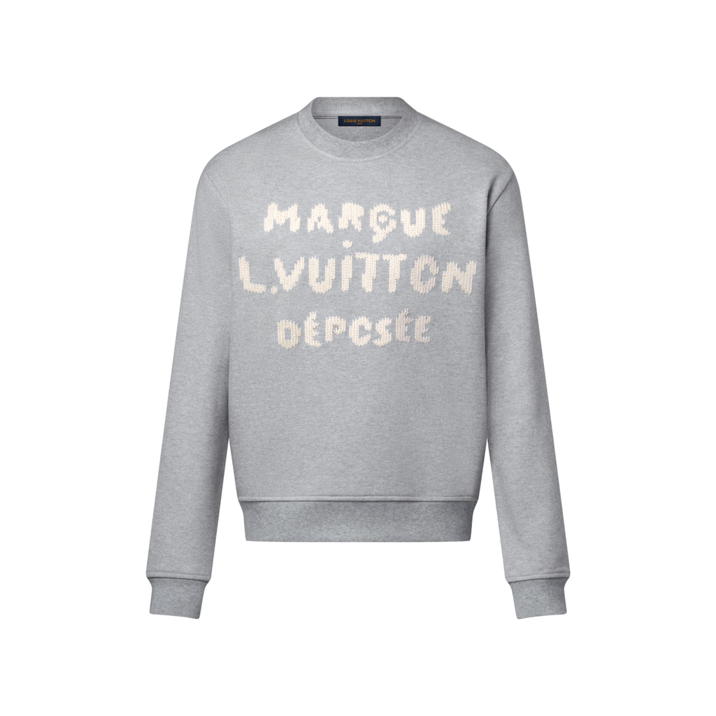 Louis Vuitton Men's Spring/fall Casual Solid Color Crewneck Long Sleeve Sweatshirt With Embroidered Logo Sweatshirt #79166