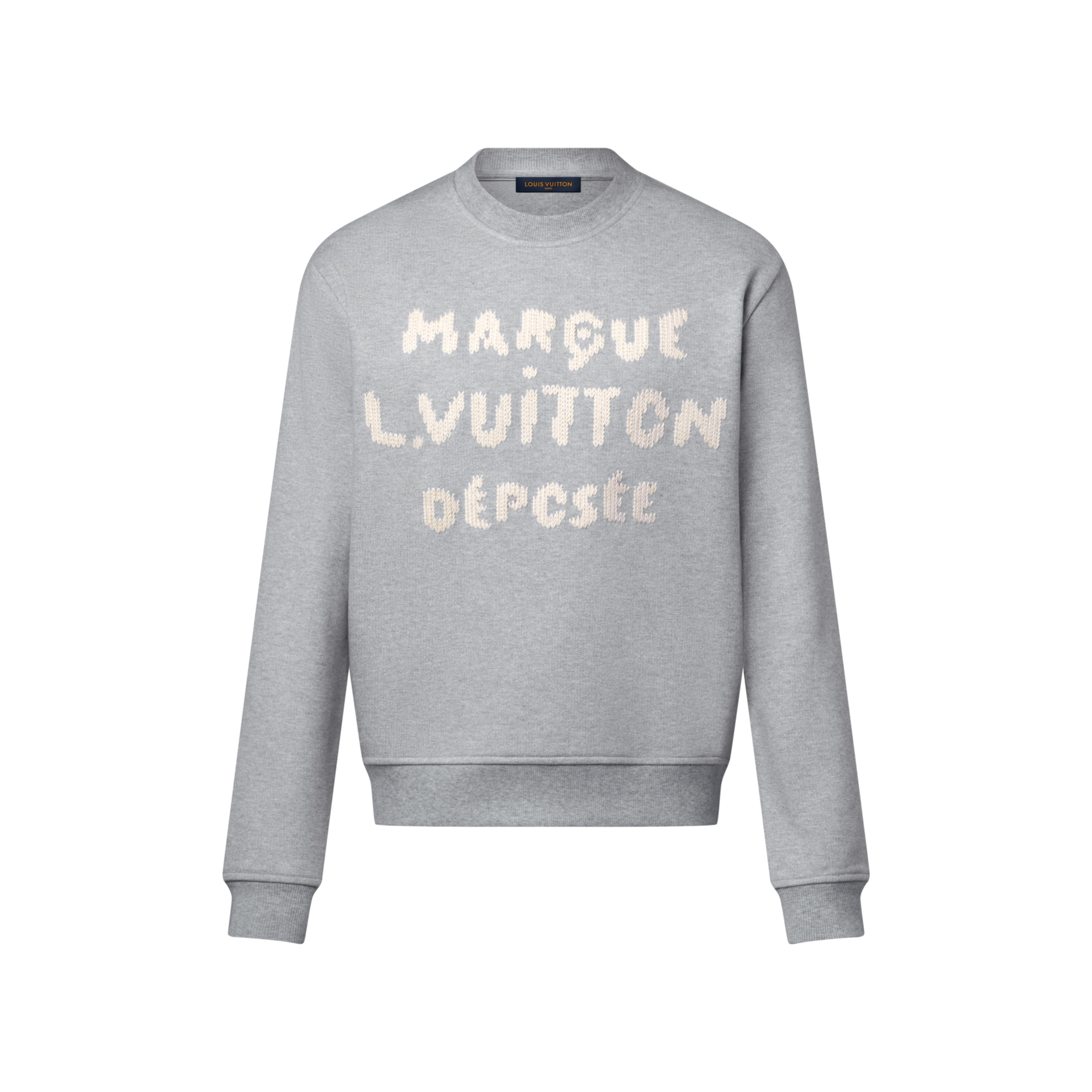Louis Vuitton Men's Spring/fall Casual Solid Color Crewneck Long Sleeve Sweatshirt With Embroidered Logo Sweatshirt #79166