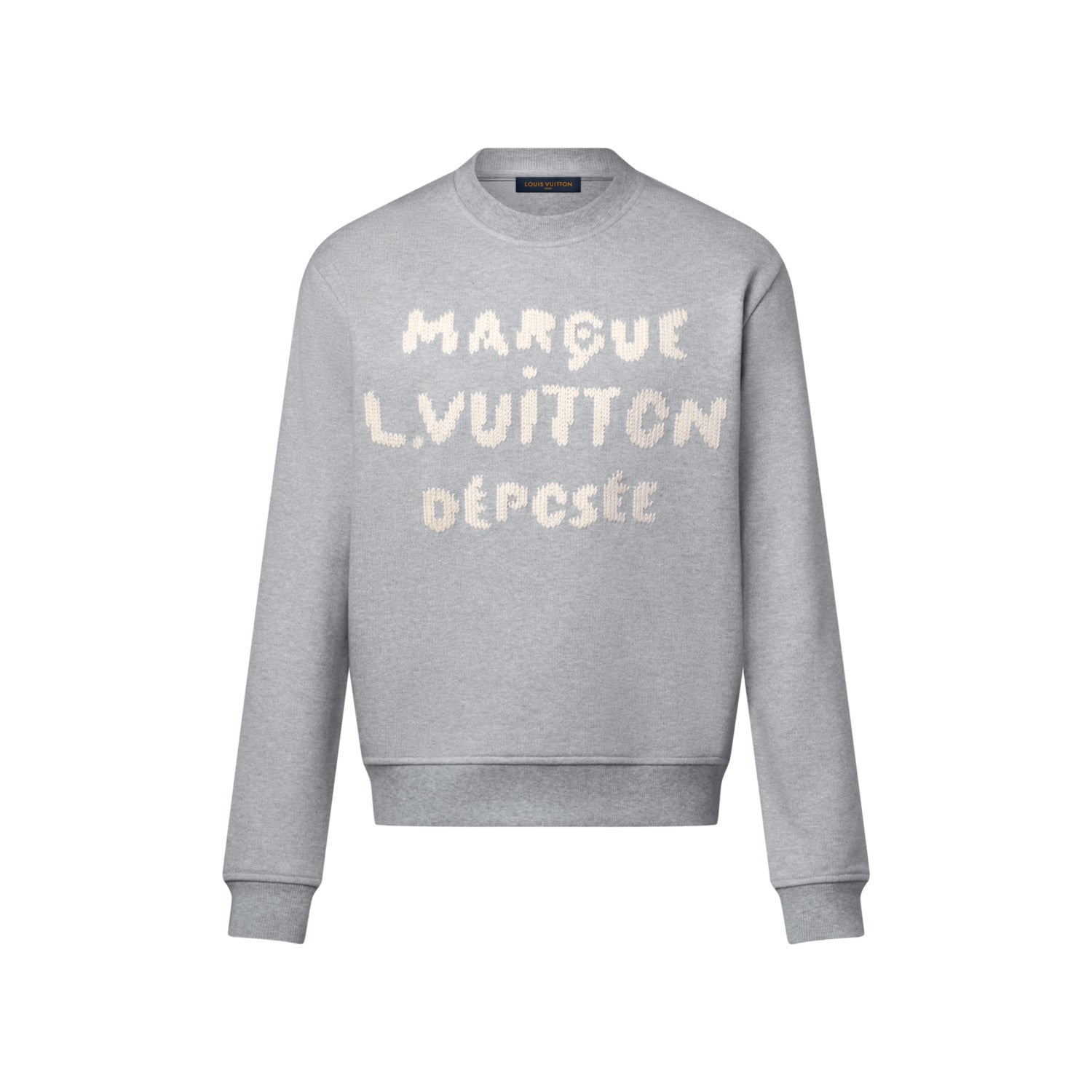 Louis Vuitton Men's Spring/fall Casual Solid Color Crewneck Long Sleeve Sweatshirt With Embroidered Logo Sweatshirt #79166