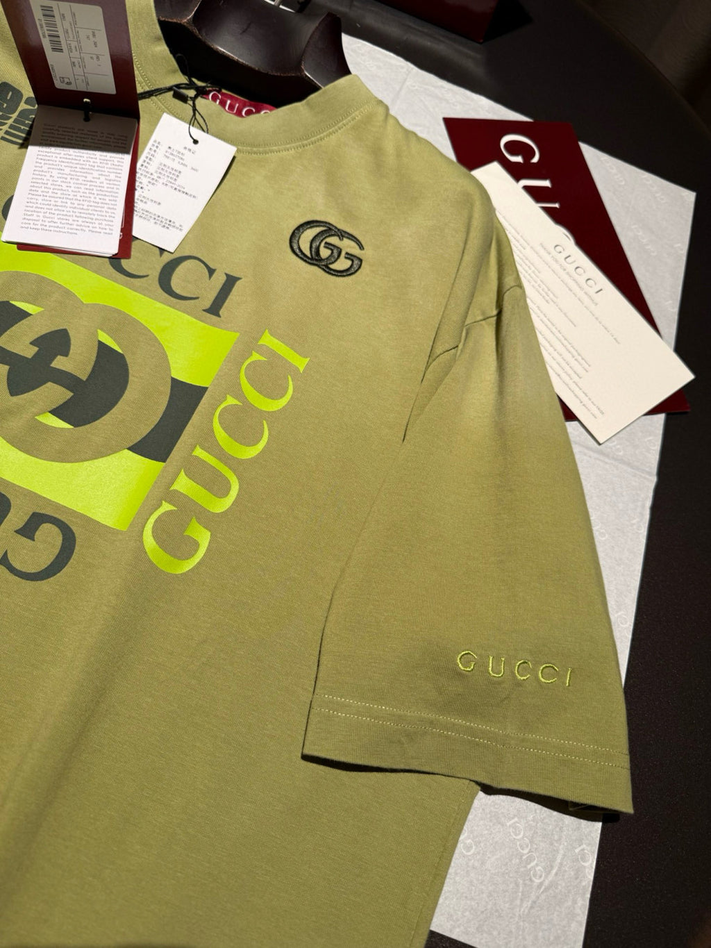 Gucci Men's Summer Solid Color Fashion Casual Printed Pattern Cotton Knitted Round Neck Short Sleeve T-Shirt #78254