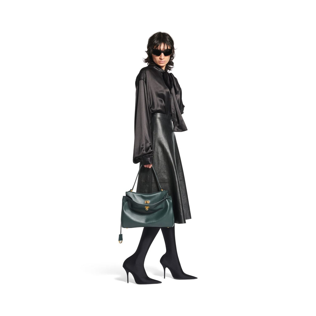 Balenciaga Women's Fashion Rodeo Medium Handbag Casual Pure Color Cowhide Leather Shoulder Crossbody Bags Bags 7897722AA4U1000 Ngvp #9916