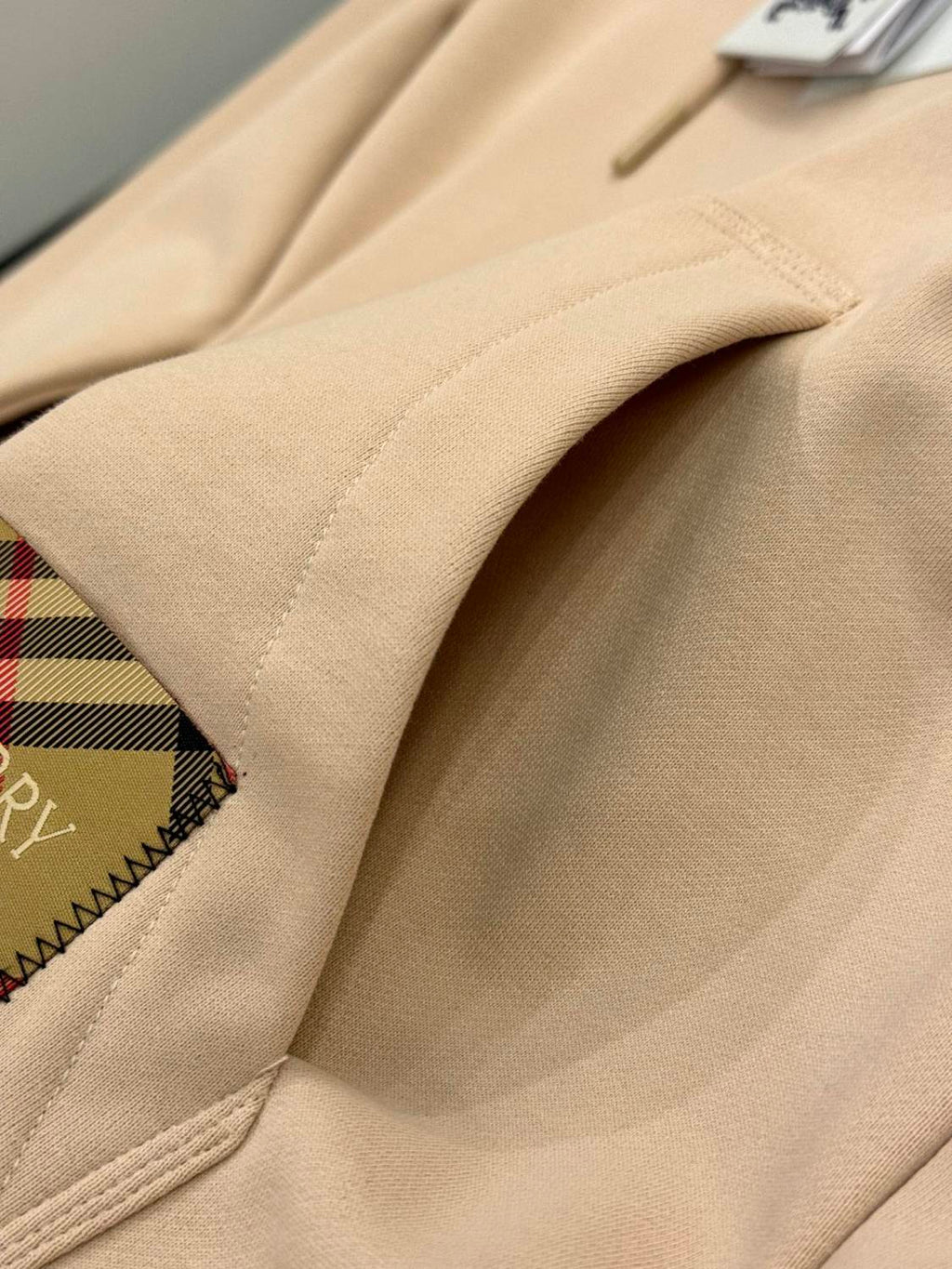 Burberry Men's Spring and Autumn Solid Color Plaid Pocket Loose Hooded Long Sleeve Sweatshirt #74743